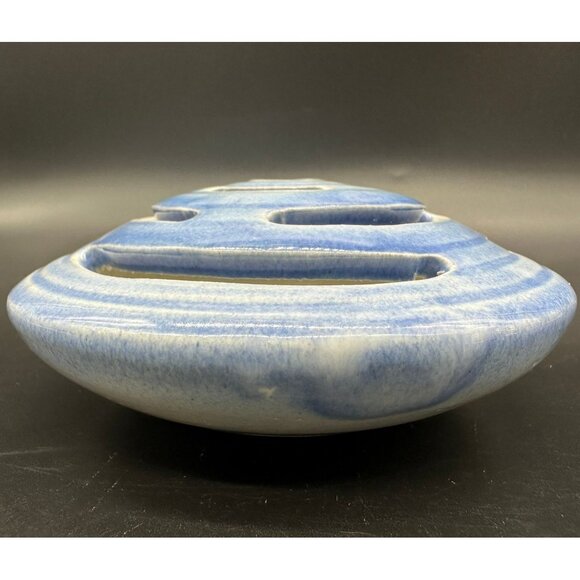 Vintage Art Pottery Flower Frog Arranger JC Dryden Signed MCM Hot Springs Ark - Picture 3 of 10